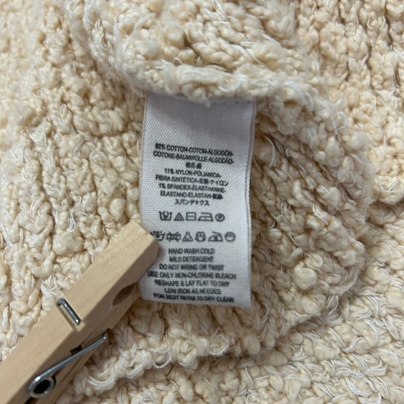 Free People Sz XS Oversized Tan Cozy Knit Teddy Fall Essential layering Cardigan - Picture 3 of 9